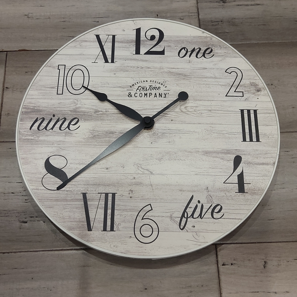 Rustic Faux Wood Clock - 12" - Picture 1 of 4